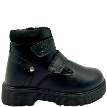 BUCKLE MY SHOE BOYS 2 VEL STRAP ZIP BOOT - BLACK